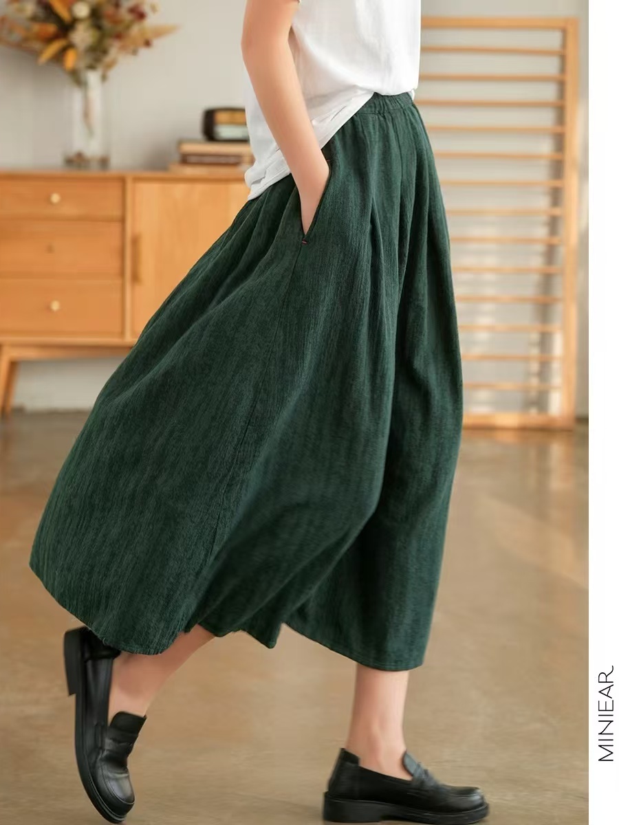 Midi Skirt Floral - New 2025 Autumn Pure Color Floral