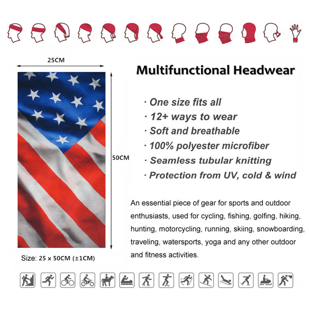 USA Flag Pattern Sun Protectiv - Headband Summer Knit incelemesi ve fiyatı