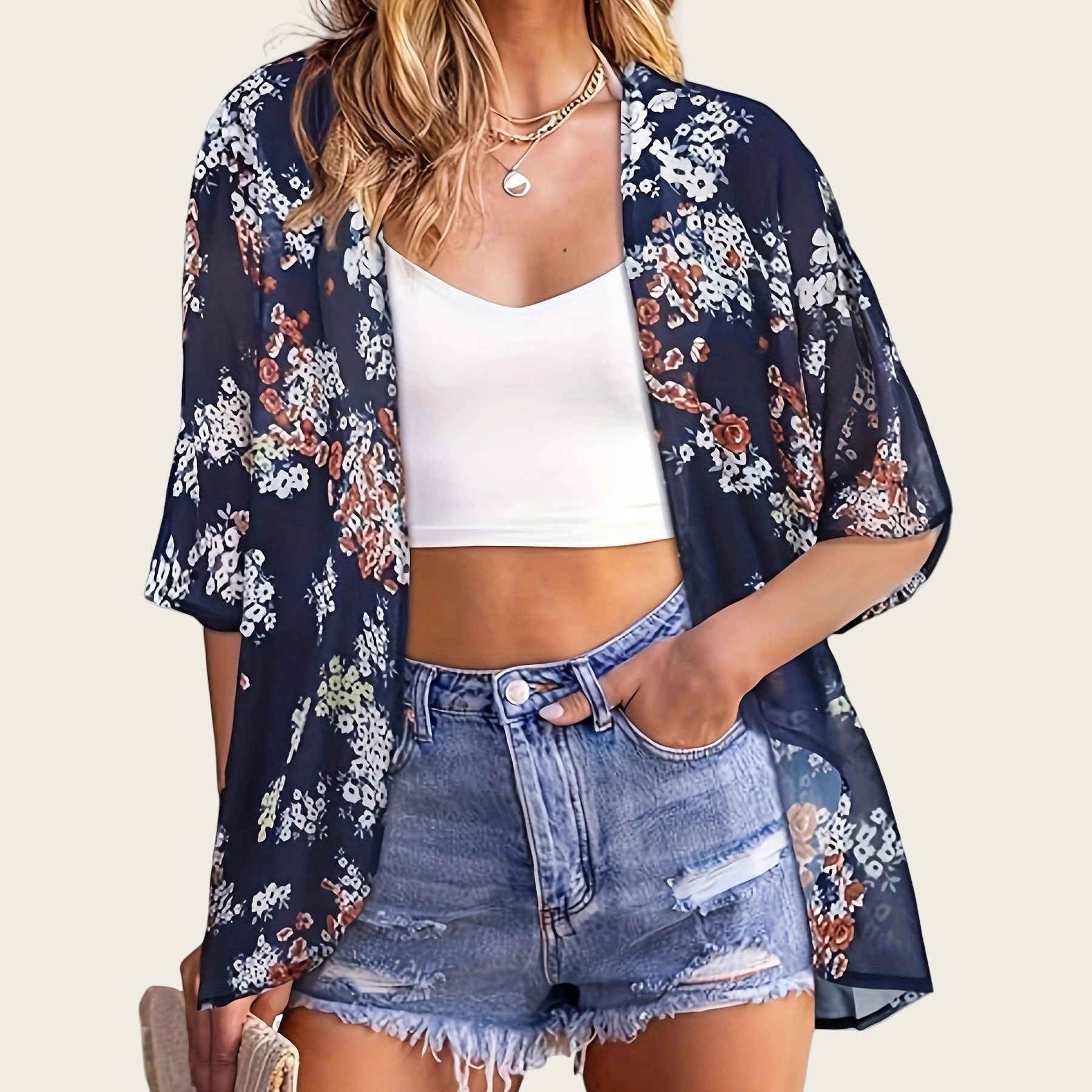 Swimsuit Woman 2025 Kimono Car - Kimono Sheer Floral incelemesi ve fiyatı