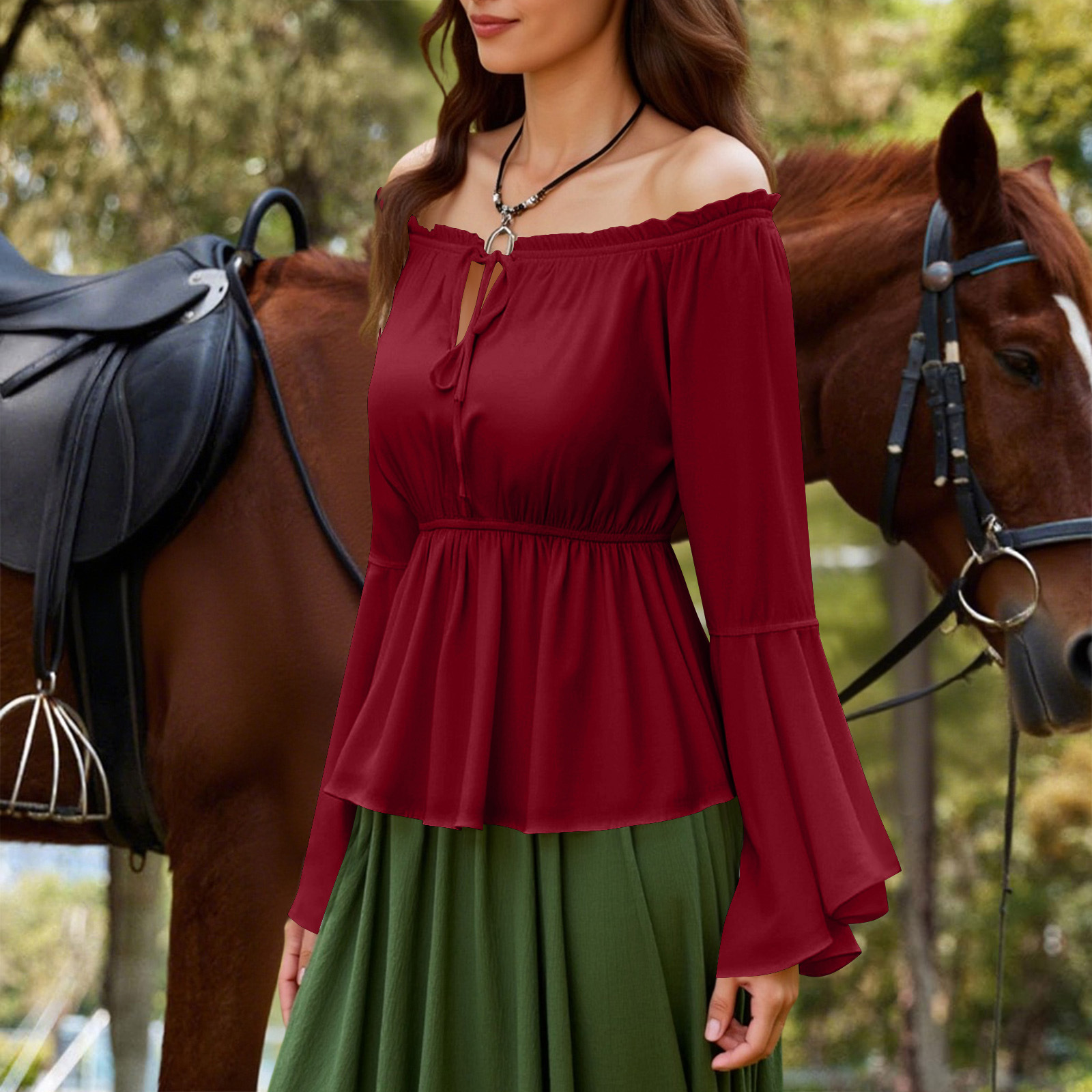 Womens Blouse Gothic Renaissan - Blouse Off Shoulder incelemesi ve fiyatı