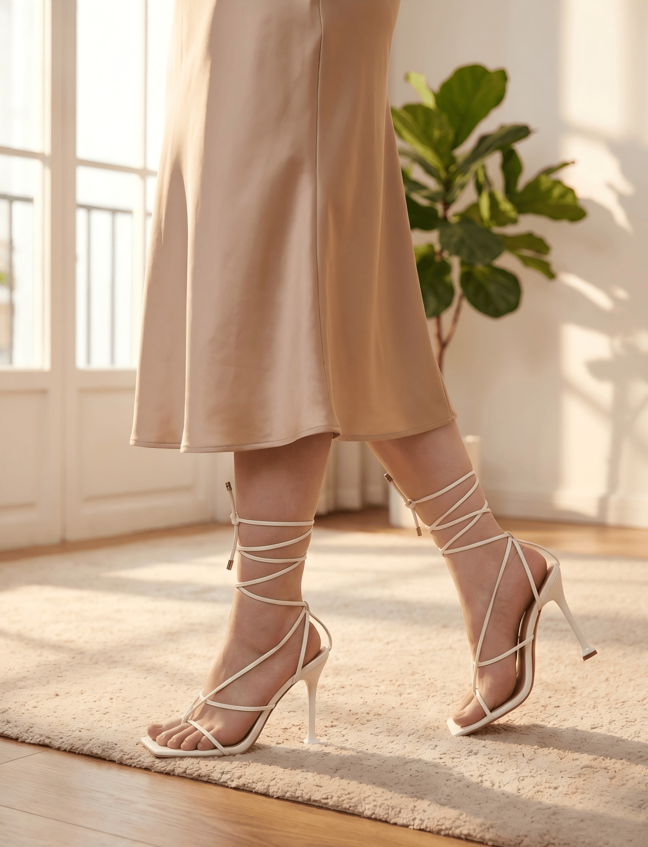 Womens 4.2 Inch Strappy Square - Sandal Strappy Heeled incelemesi ve fiyatı