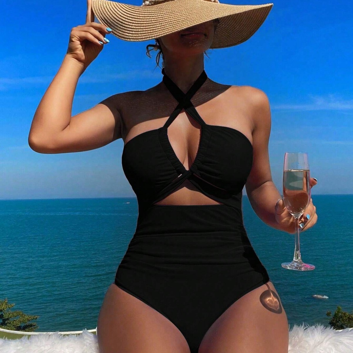 Women Swimsuit Halter Neck Sol - Swimsuit Bikini Ruched incelemesi ve fiyatı