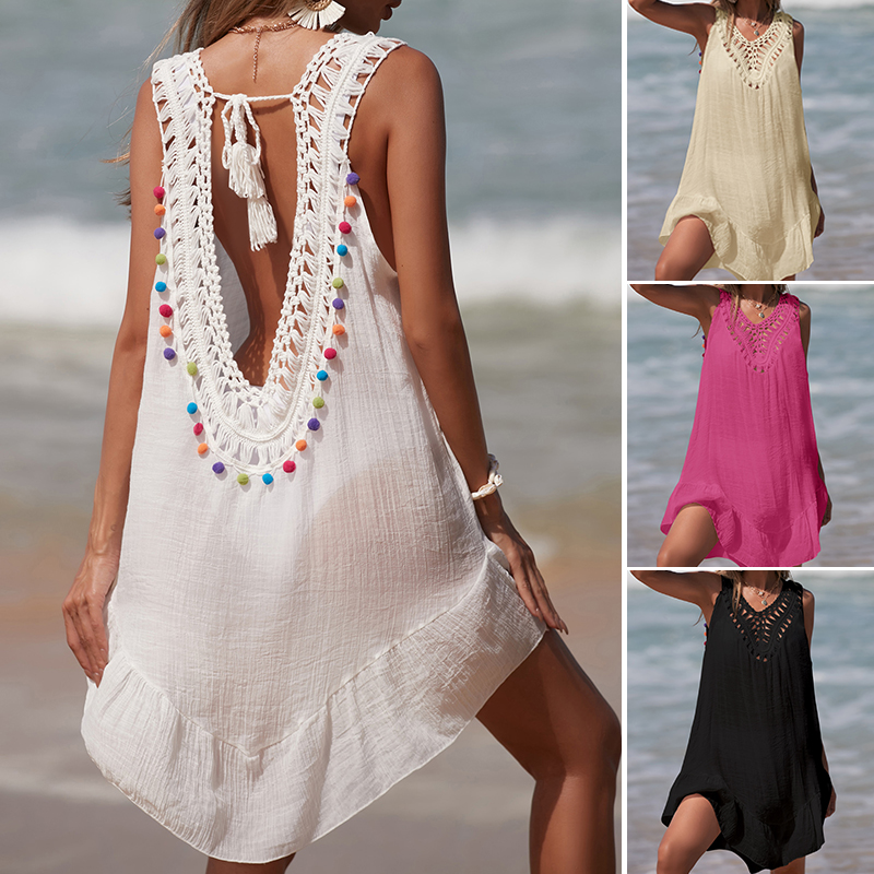 Women V-Neck Backless Hollow O - Cover Up Kaftan incelemesi ve fiyatı