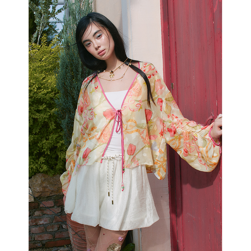 ELFSACK Floral Print Sheer Kim - Kimono Sheer Floral incelemesi ve fiyatı