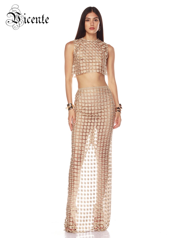 VC Stylish Beige Sleeveless Cr - Crop Top Crochet incelemesi ve fiyatı