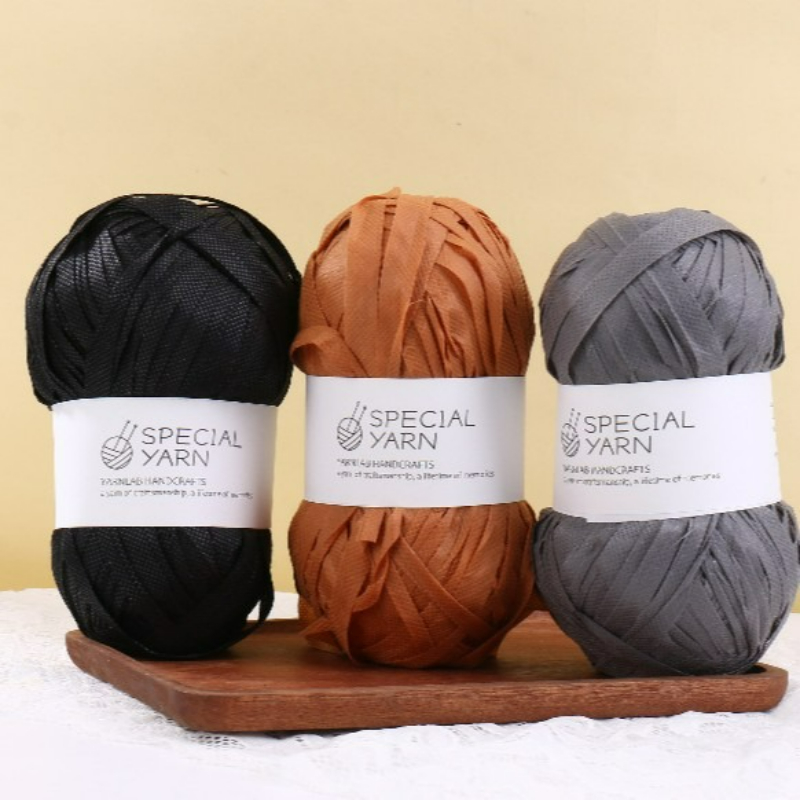 100g/pcs Raffia Flat Yarn for  - Crochet Bag Raffia incelemesi ve fiyatı