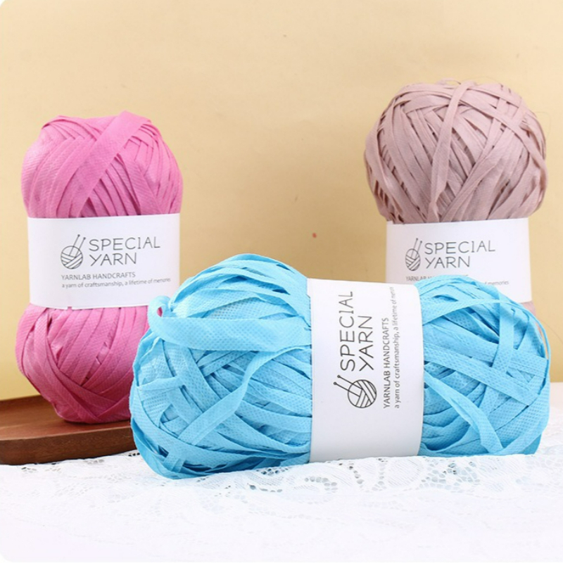 100g/pcs Raffia Flat Yarn for  - Crochet Bag Raffia incelemesi ve fiyatı
