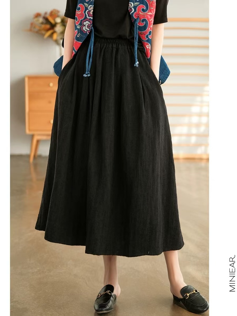 New 2025 Autumn Pure Color Flo - Midi Skirt Floral incelemesi ve fiyatı