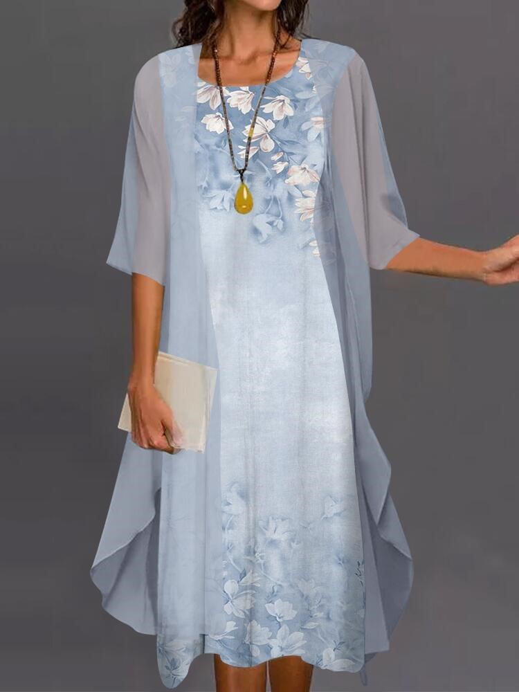 Summer Elegant Dress Two-piece - Romper Floral Print incelemesi ve fiyatı