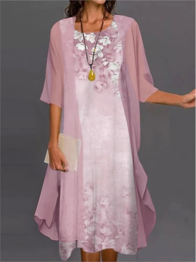 Summer Elegant Dress Two-piece - Romper Floral Print incelemesi ve fiyatı