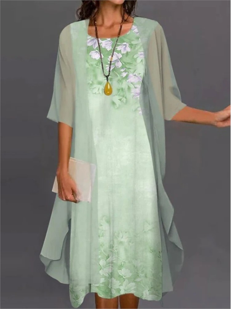 Summer Elegant Dress Two-piece - Romper Floral Print incelemesi ve fiyatı