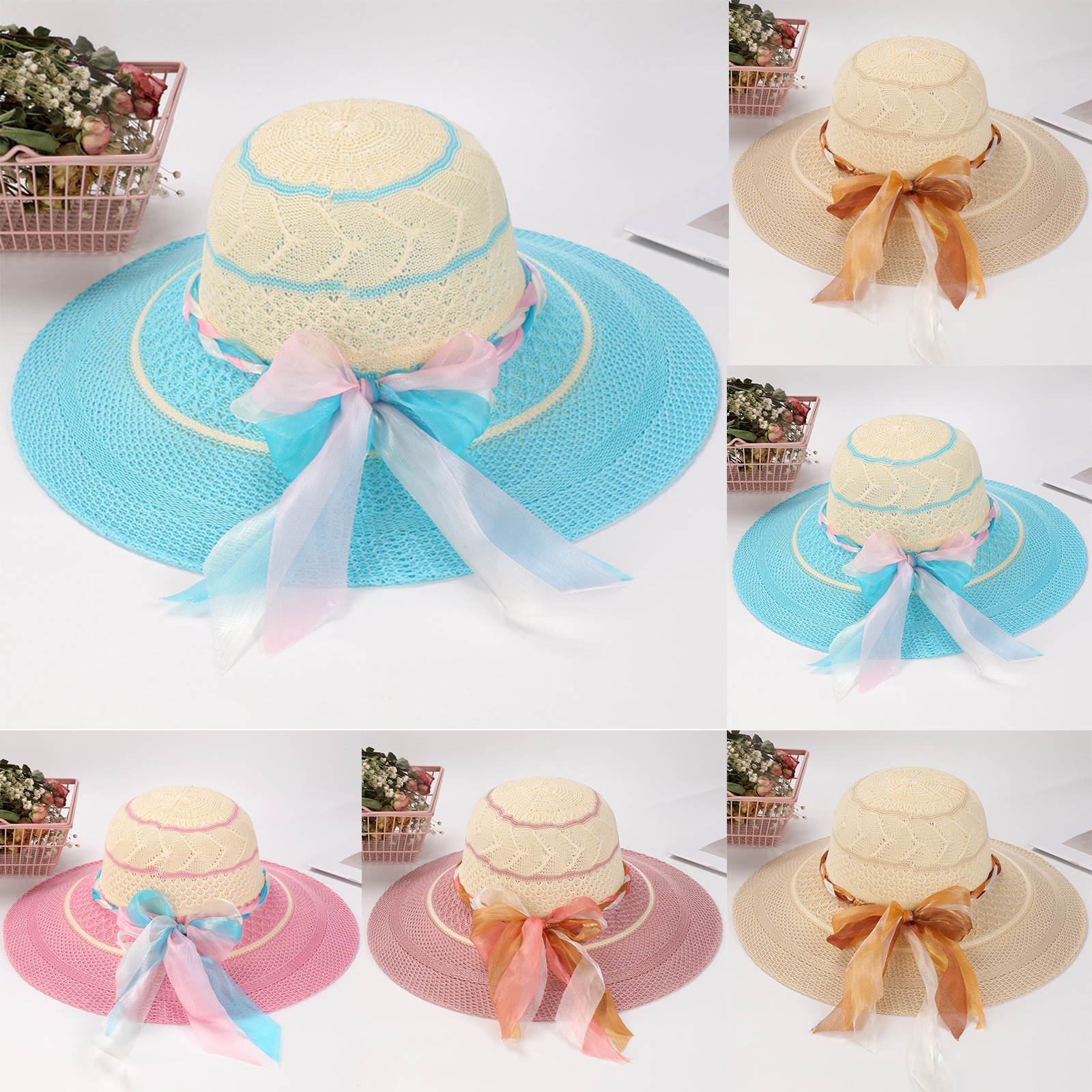 Women Bow Sun Hat Cloche Hat S - Hat Floppy Wide incelemesi ve fiyatı