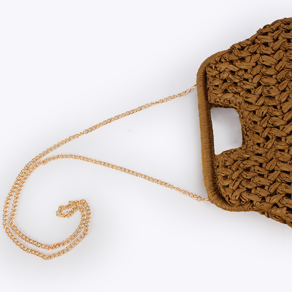 Elegant Ladies Chain Hand Knit - Crochet Bag Raffia incelemesi ve fiyatı
