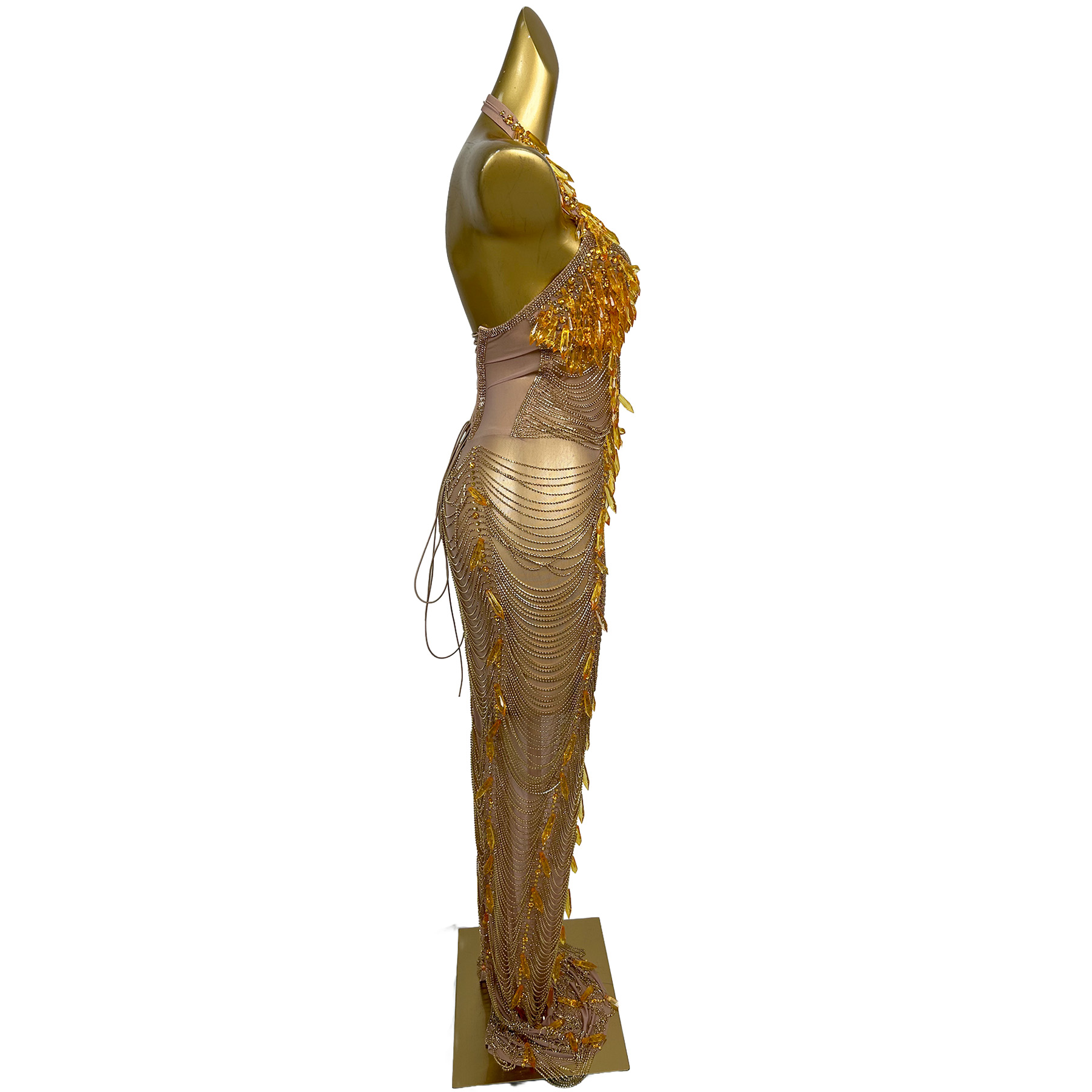 Ailisi Women Luxury Gold Cryst - Maxi Dress Halter incelemesi ve fiyatı