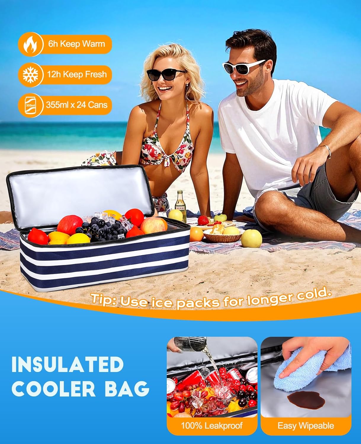 Beach Bag with Cooler, 49L Wat - Tote Bag Beach incelemesi ve fiyatı