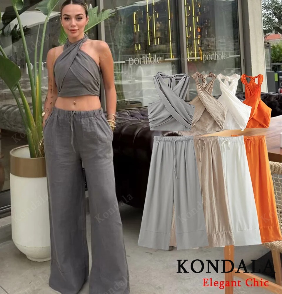 KONDALA Sexy Casual Crossover  - Linen Pant Wide incelemesi ve fiyatı