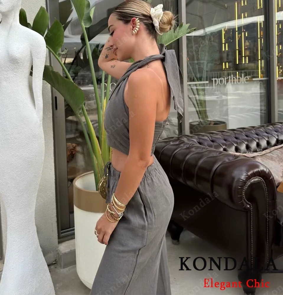 KONDALA Sexy Casual Crossover  - Linen Pant Wide incelemesi ve fiyatı