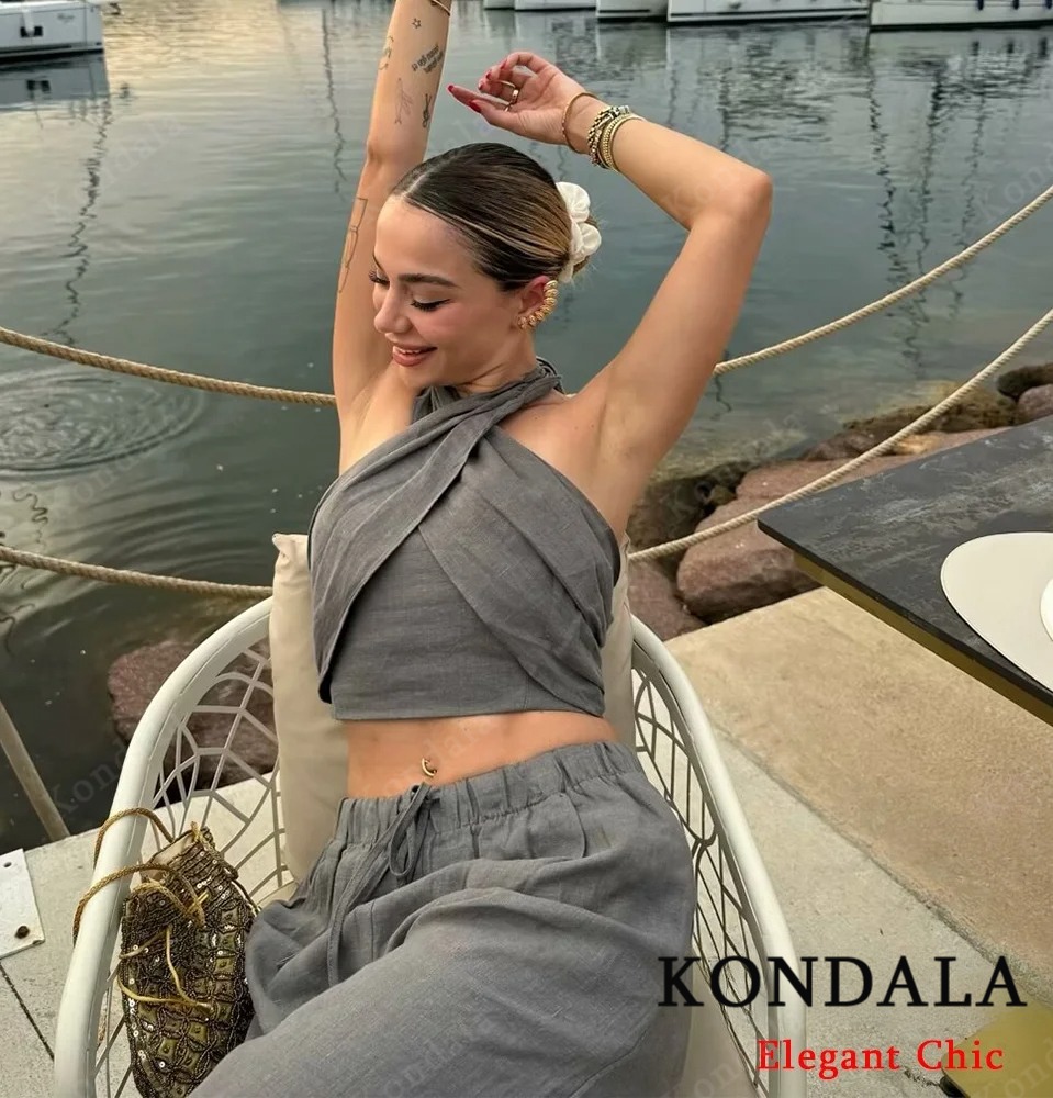 KONDALA Sexy Casual Crossover  - Linen Pant Wide incelemesi ve fiyatı