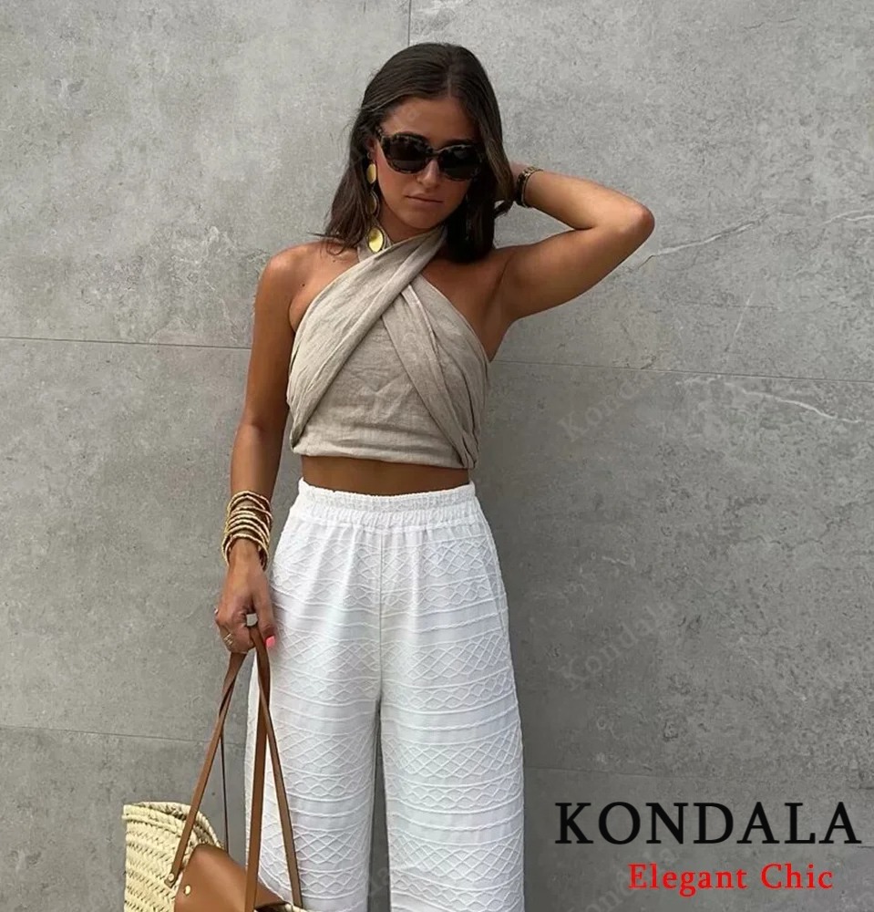 KONDALA Sexy Casual Crossover  - Linen Pant Wide incelemesi ve fiyatı