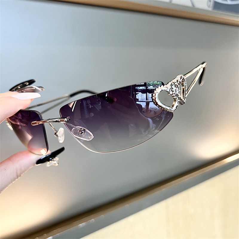 New Oval Cat Eye Frameless Mer - Sunglasses Cat Eye incelemesi ve fiyatı