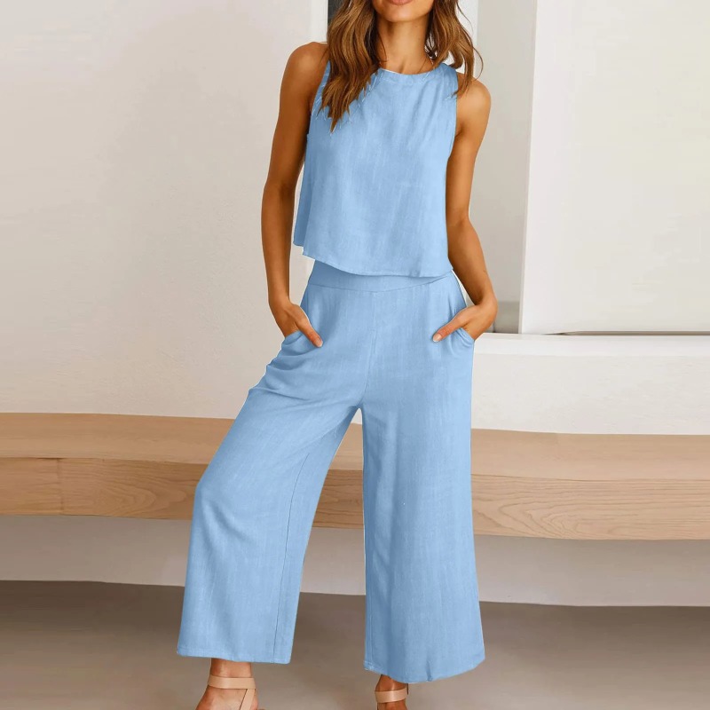 2025 New Summer Tops Cotton Li - Linen Pant Wide incelemesi ve fiyatı