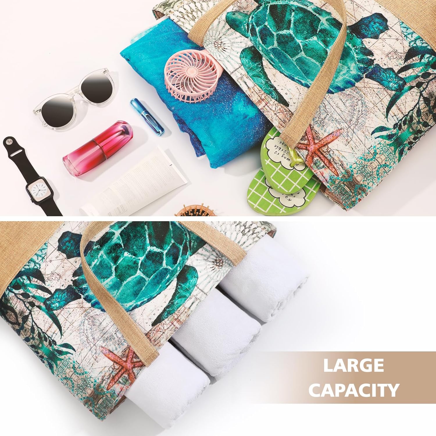 Large Beach Bag for Women with - Tote Bag Beach incelemesi ve fiyatı