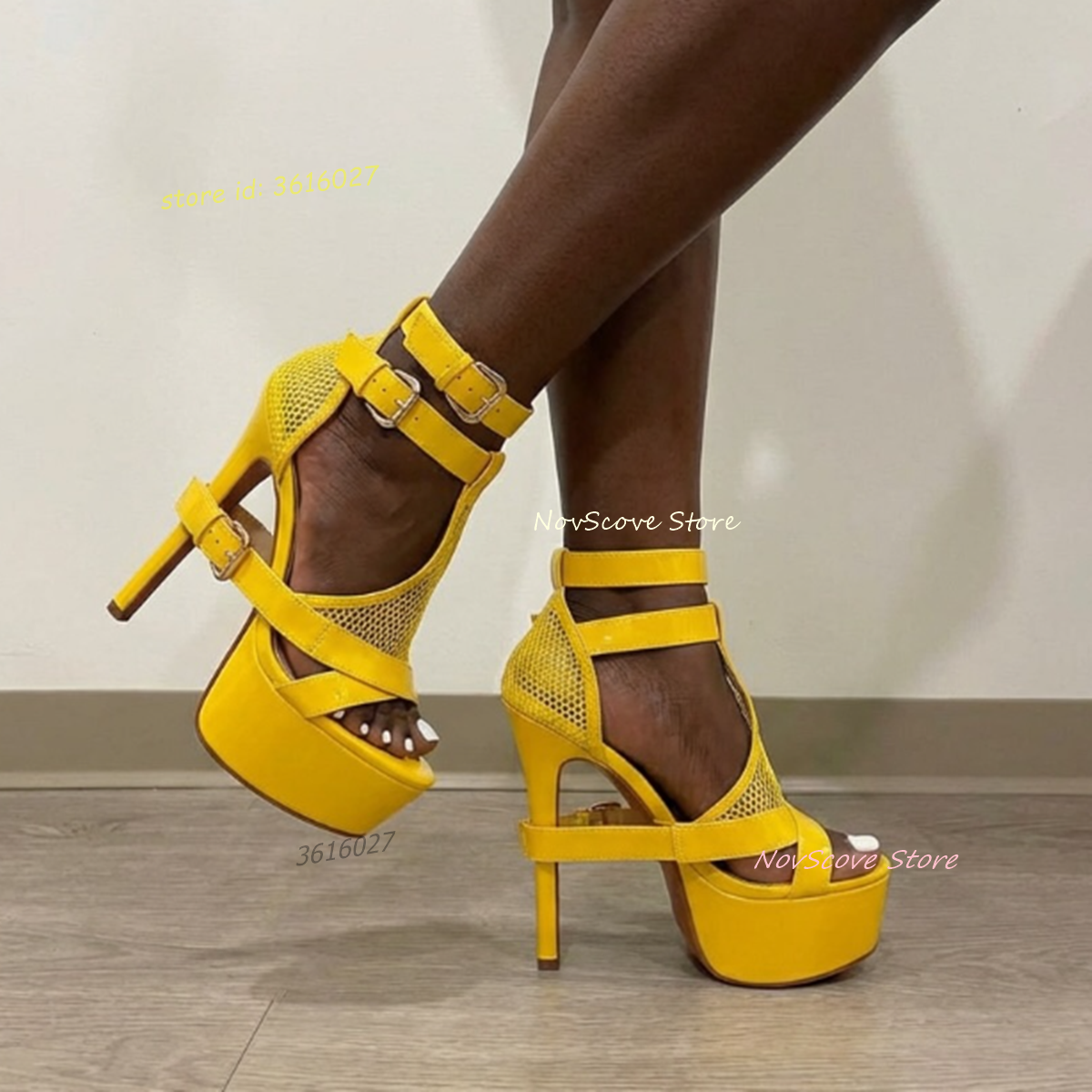 Yellow Open Toe Strappy Sandal - Sandal Strappy Heeled incelemesi ve fiyatı
