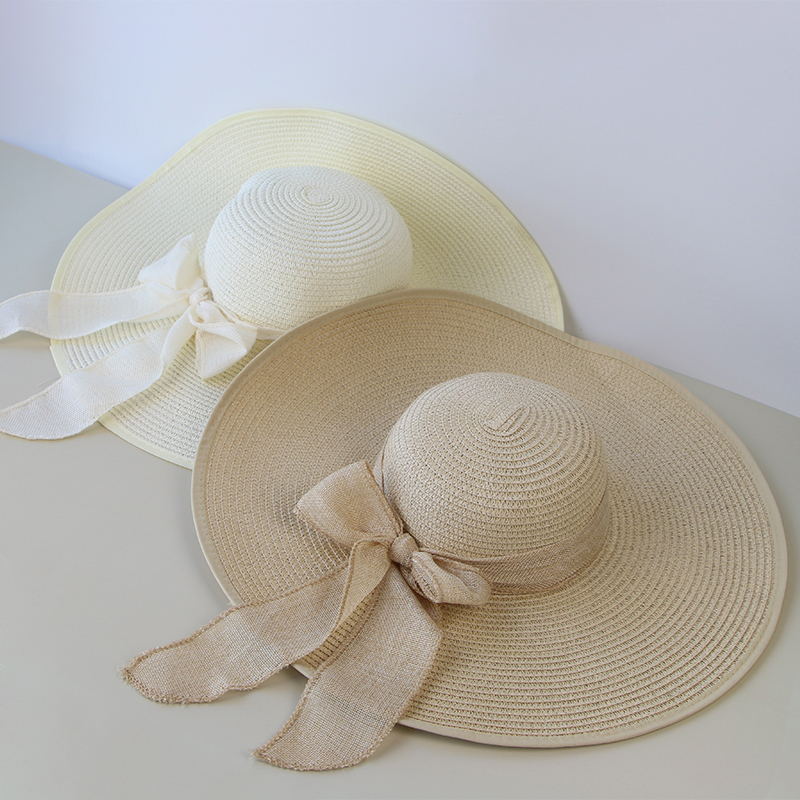 Summer Women Straw Hat Bowknot - Hat Floppy Wide incelemesi ve fiyatı