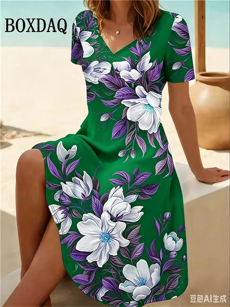 6XL Plus Size Women Dresses Su - Romper Floral Print incelemesi ve fiyatı