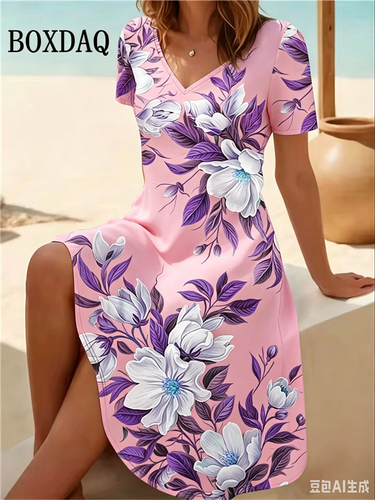 6XL Plus Size Women Dresses Su - Romper Floral Print incelemesi ve fiyatı
