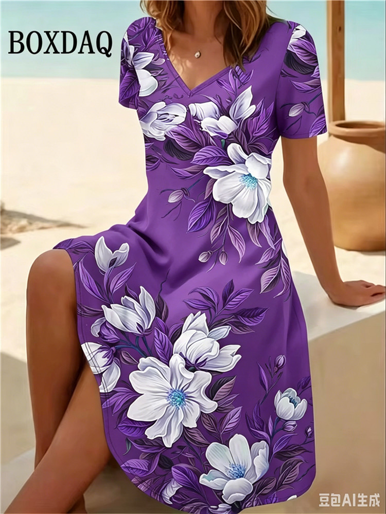 6XL Plus Size Women Dresses Su - Romper Floral Print incelemesi ve fiyatı