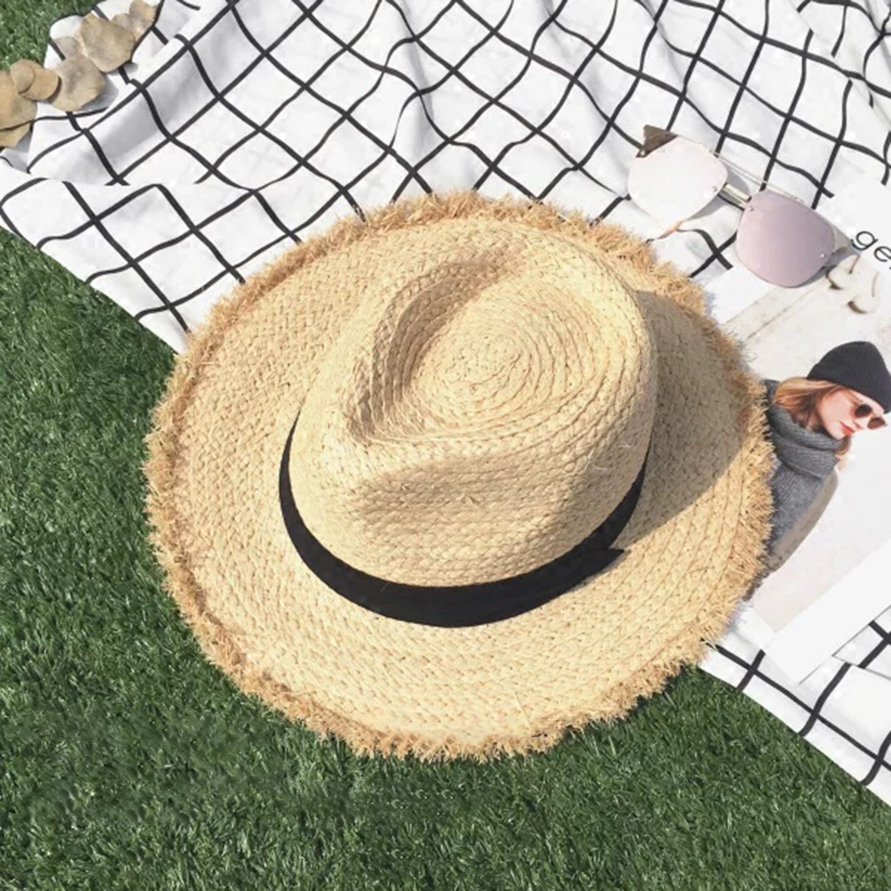 new Wide Brim Raffia Sun Hat f - Hat Floppy Wide incelemesi ve fiyatı