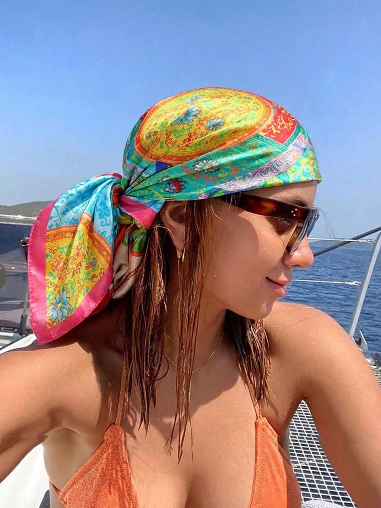Luxury Brand Silk Satin Square - Headband Summer Knit incelemesi ve fiyatı