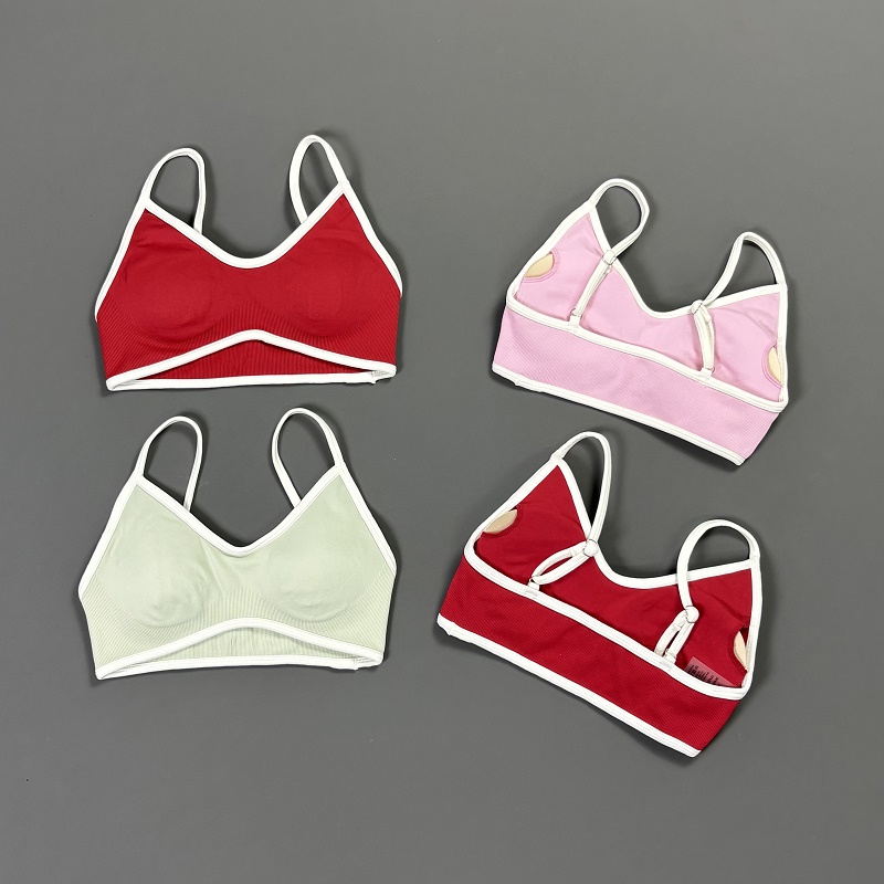 Women Contrastline Yoga Bra V  - Crop Top Crochet incelemesi ve fiyatı