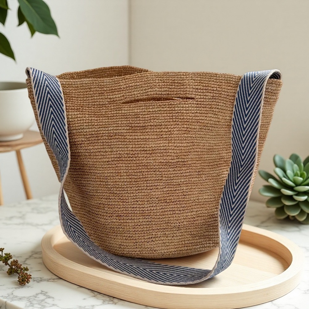New Raffia Rainbow Bucket Bag  - Crochet Bag Raffia incelemesi ve fiyatı