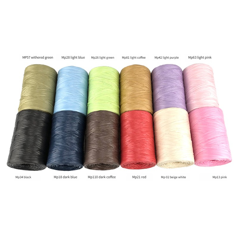 100g/pcs Flat Raffia Paper Yar - Crochet Bag Raffia incelemesi ve fiyatı