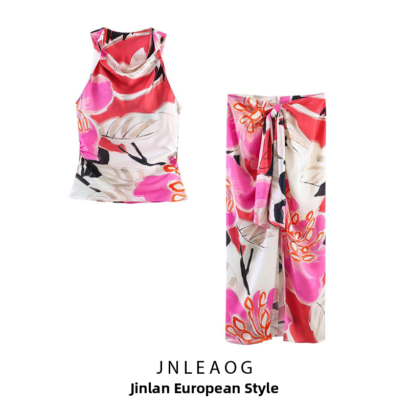 JNLEAOG Summer New Women's Sil - Midi Skirt Floral incelemesi ve fiyatı