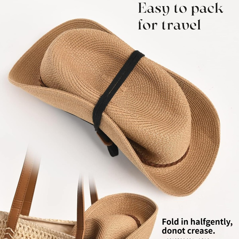 1pc Summer Straw Beach Sun Hat - Hat Floppy Wide incelemesi ve fiyatı