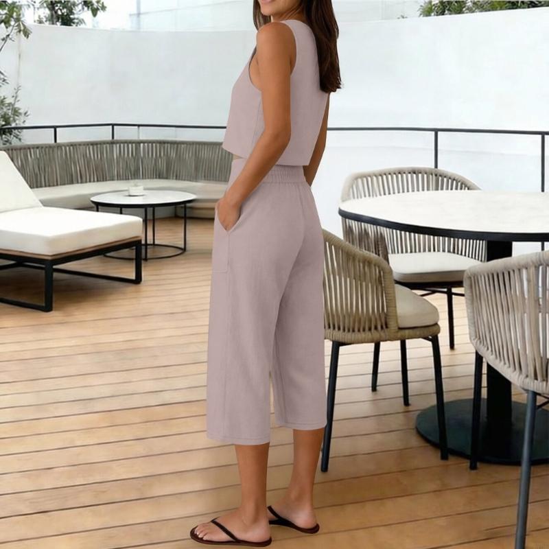 77HE Women's 2 Piece Outfits S - Linen Pant Wide incelemesi ve fiyatı