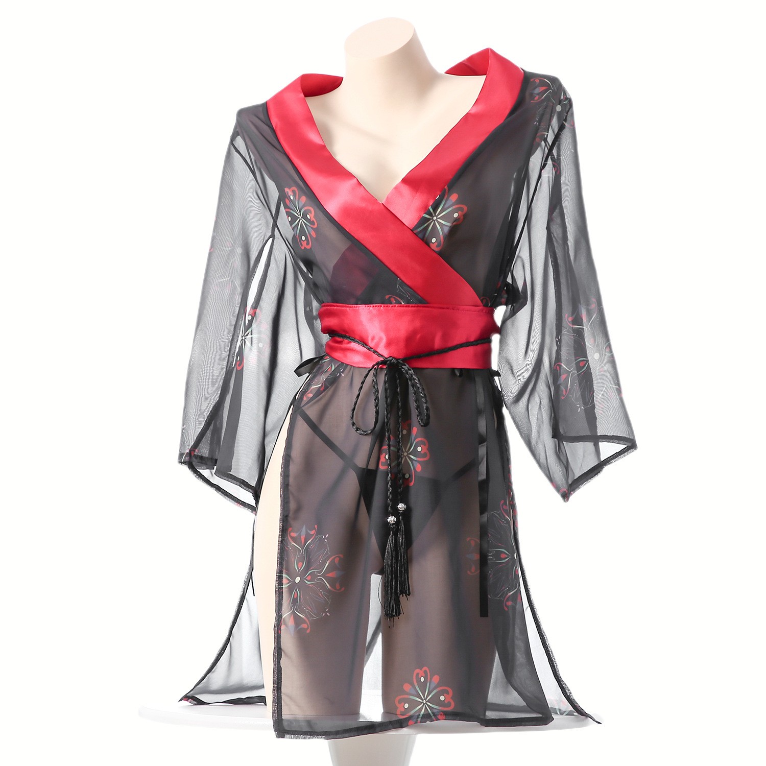 Women's Black Sheer Mesh Japan - Kimono Sheer Floral incelemesi ve fiyatı