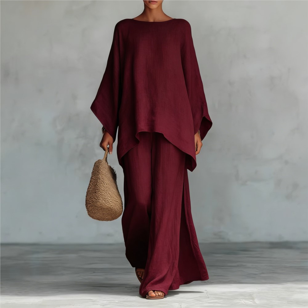 Fashion Linen Loose Long-sleev - Linen Pant Wide incelemesi ve fiyatı