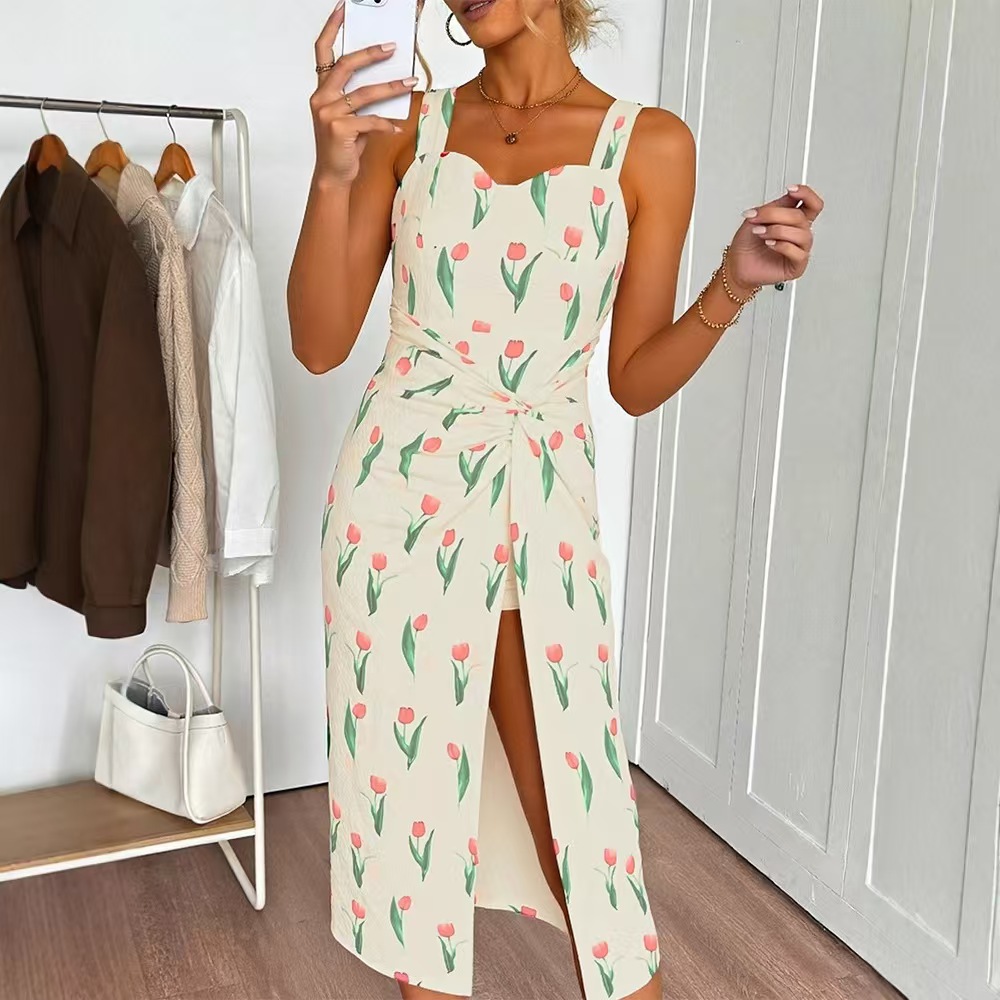 Fashionable Floral Print Crop  - Midi Skirt Floral incelemesi ve fiyatı