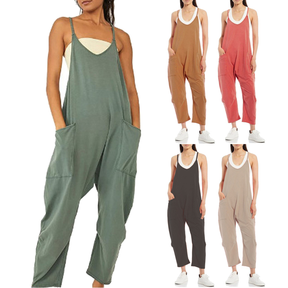 Loose Summer Jumpsuit Casual   - Jumpsuit Linen Relaxed incelemesi ve fiyatı