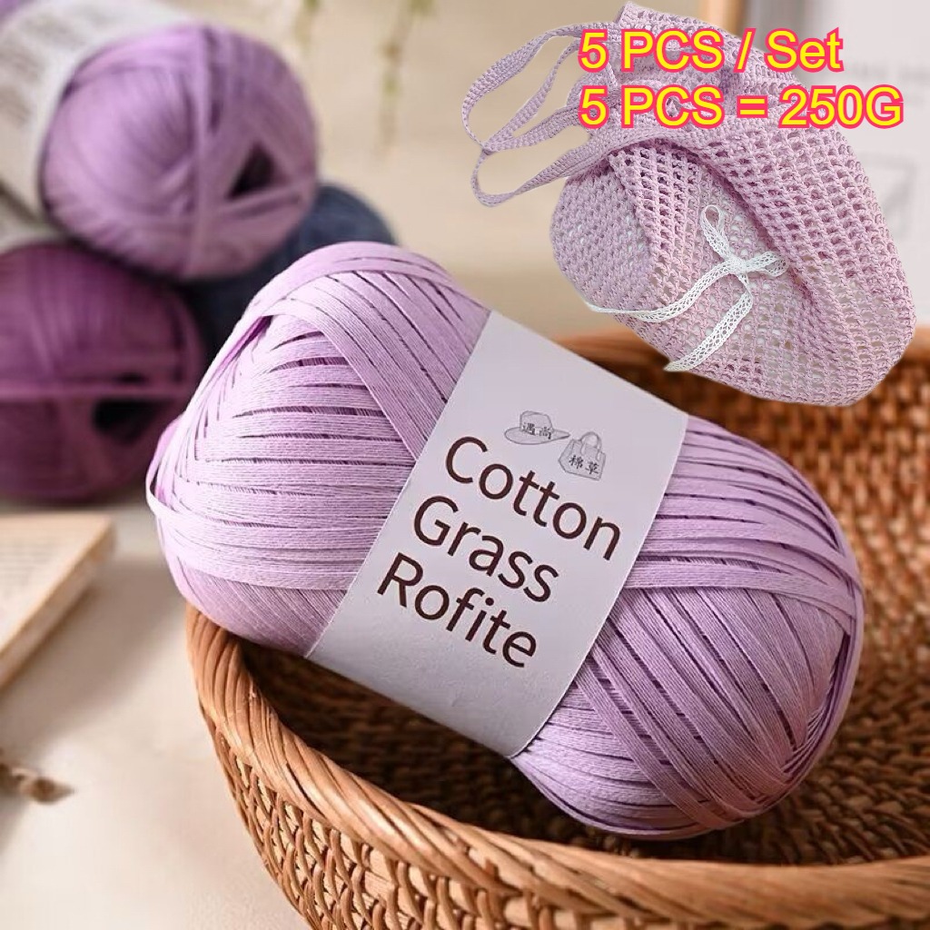 5PCS 250g Raffia Paper Rope Kn - Crochet Bag Raffia incelemesi ve fiyatı