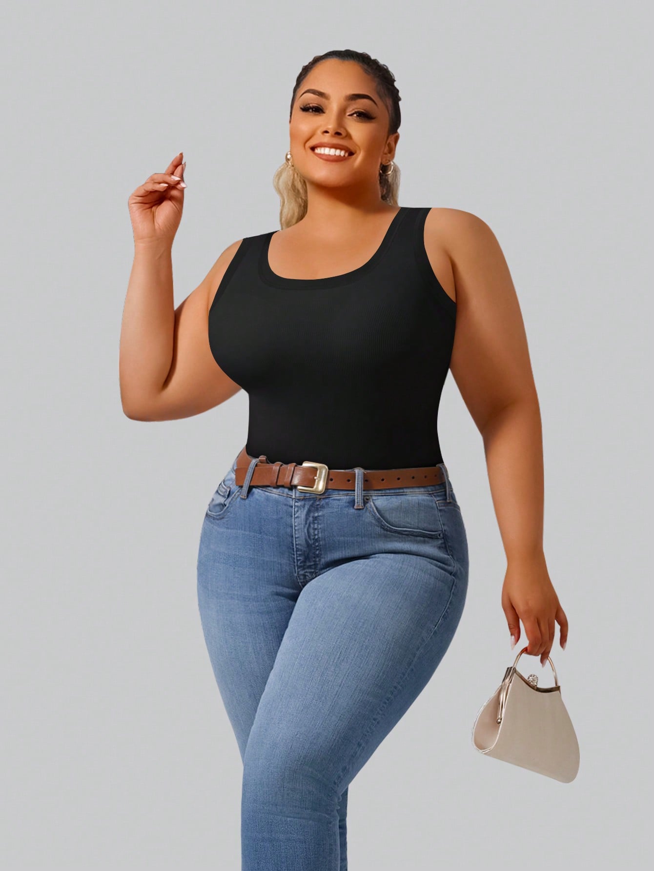 Plus Size Women's High Stretch - Crop Top Crochet incelemesi ve fiyatı