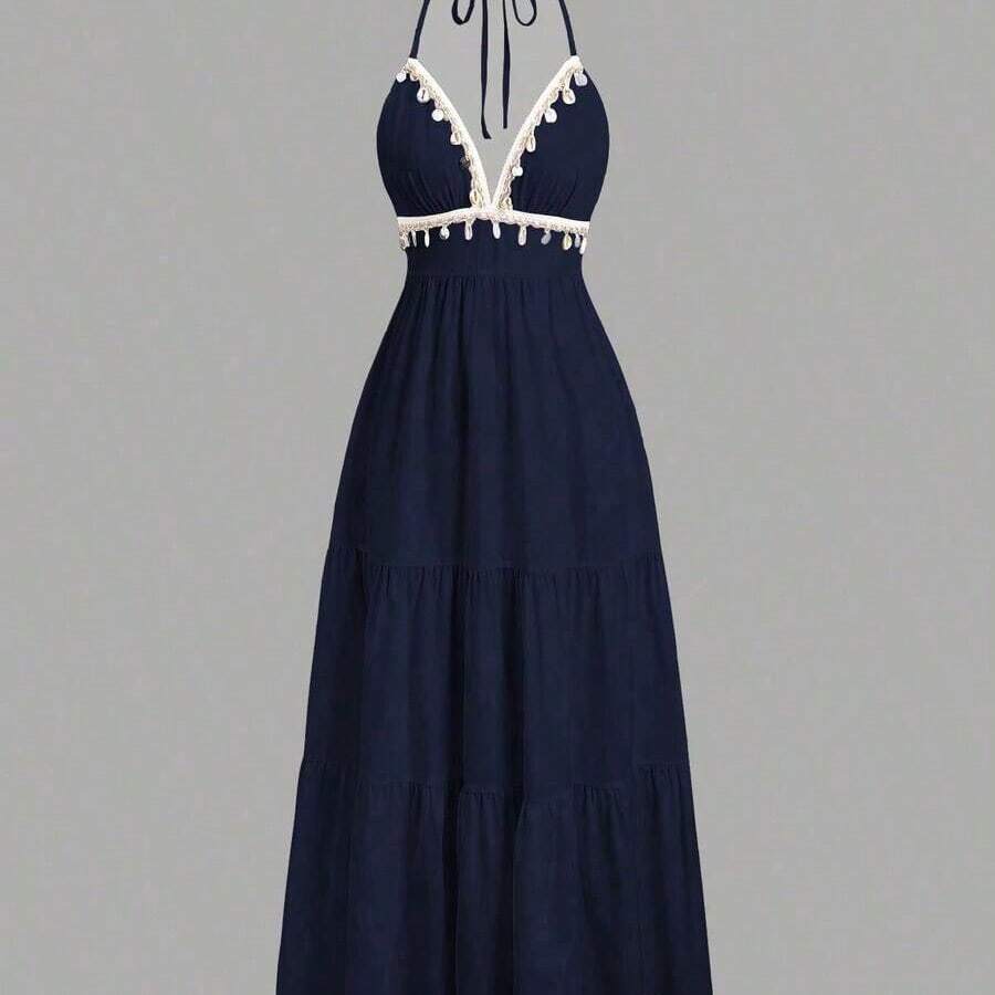 Womens Halter Neck Tiered Maxi - Maxi Dress Halter incelemesi ve fiyatı