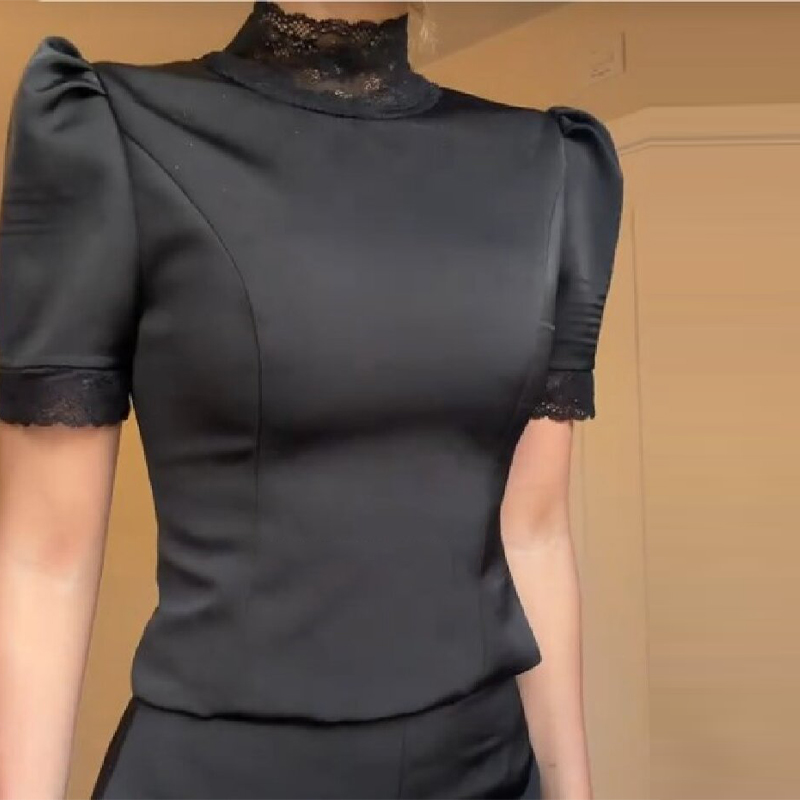 New Satin Lace Edge Top Short  - Blouse Off Shoulder incelemesi ve fiyatı